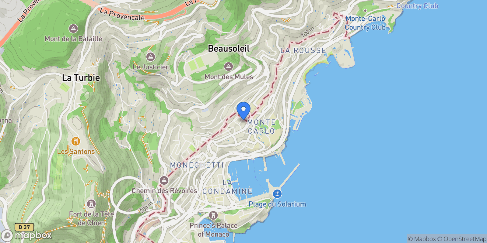 Map showing 5 Rue des Lilas, Monaco, Monaco.