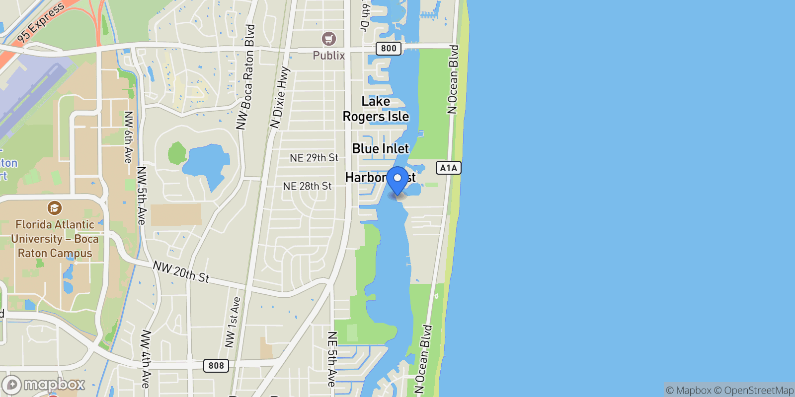 Map showing 2697 N Ocean Boulevard #F-604, Boca Raton, FL 33431, Boca Raton, Florida, United States.