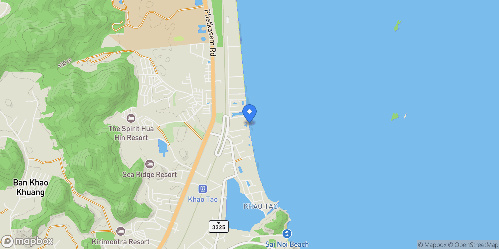 Map showing FX9G+7HX, Prarachyandirhok Rd, Tambon Nong Kae, Amphoe Hua Hin, Chang Wat Prachuap Khiri Khan 77110, Thailand, Nong Kae, Tanintharyi Region, Thailand.