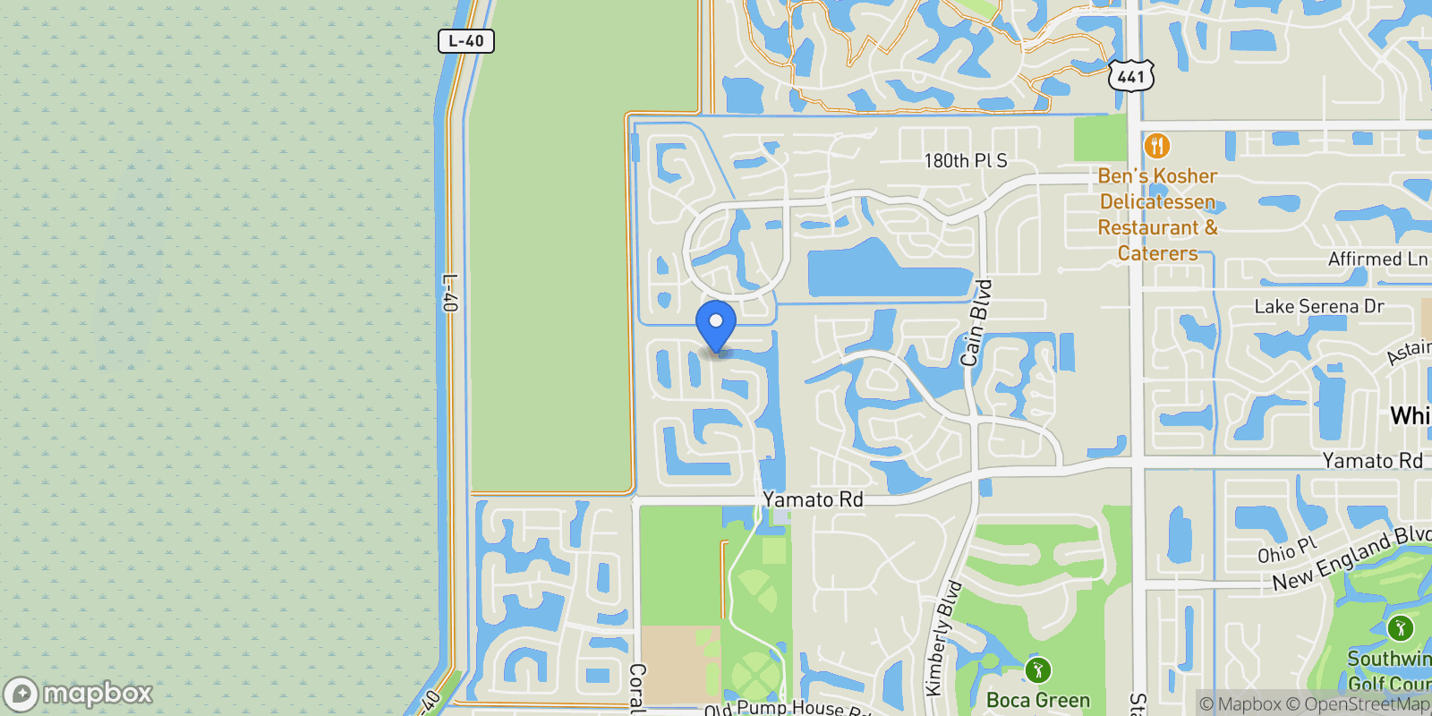 Map showing 18544 Ocean Mist Drive, Boca Raton, FL 33498, Boca Raton, Florida, United States.