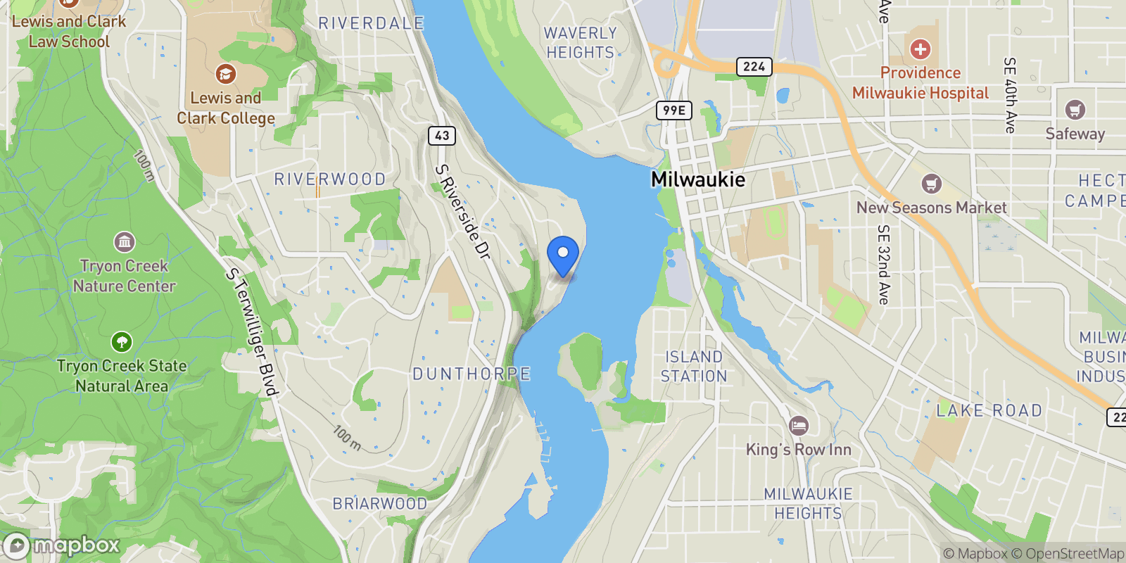 Map showing 11859 S Riverwood Rd, Portland, OR 97219, Portland, Oregon, United States.