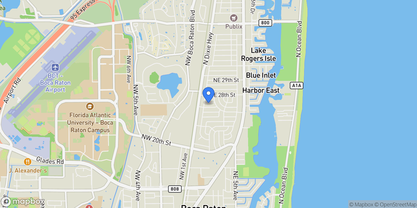 Map showing 250 NE 27th Ct, Boca Raton, FL 33431, Boca Raton, Florida, United States.