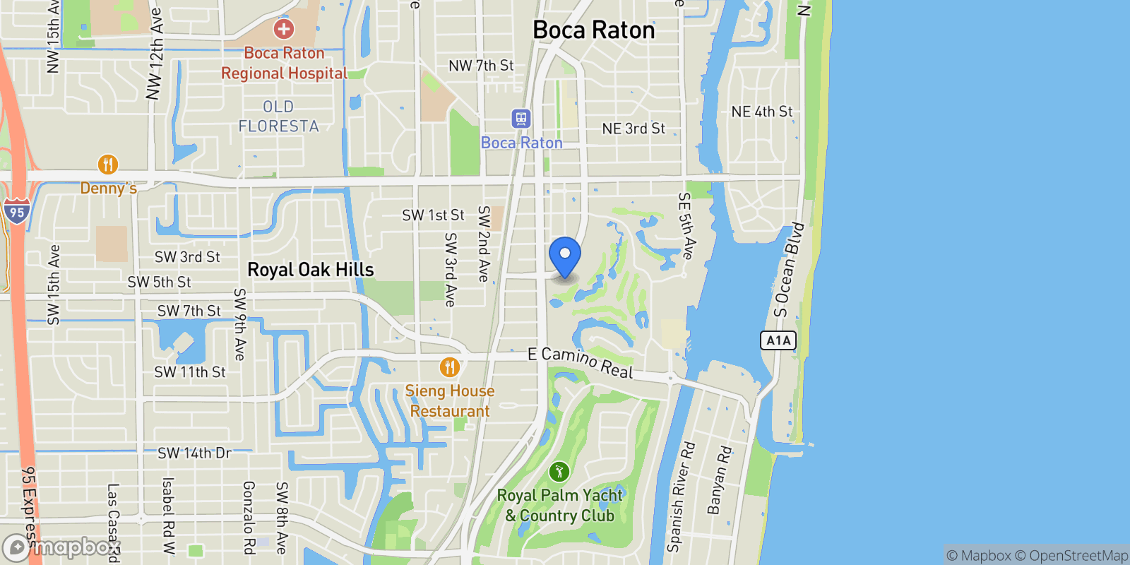 Map showing 550 SE Mizner Boulevard #B906, Boca Raton, FL 33432, Boca Raton, Florida, United States.