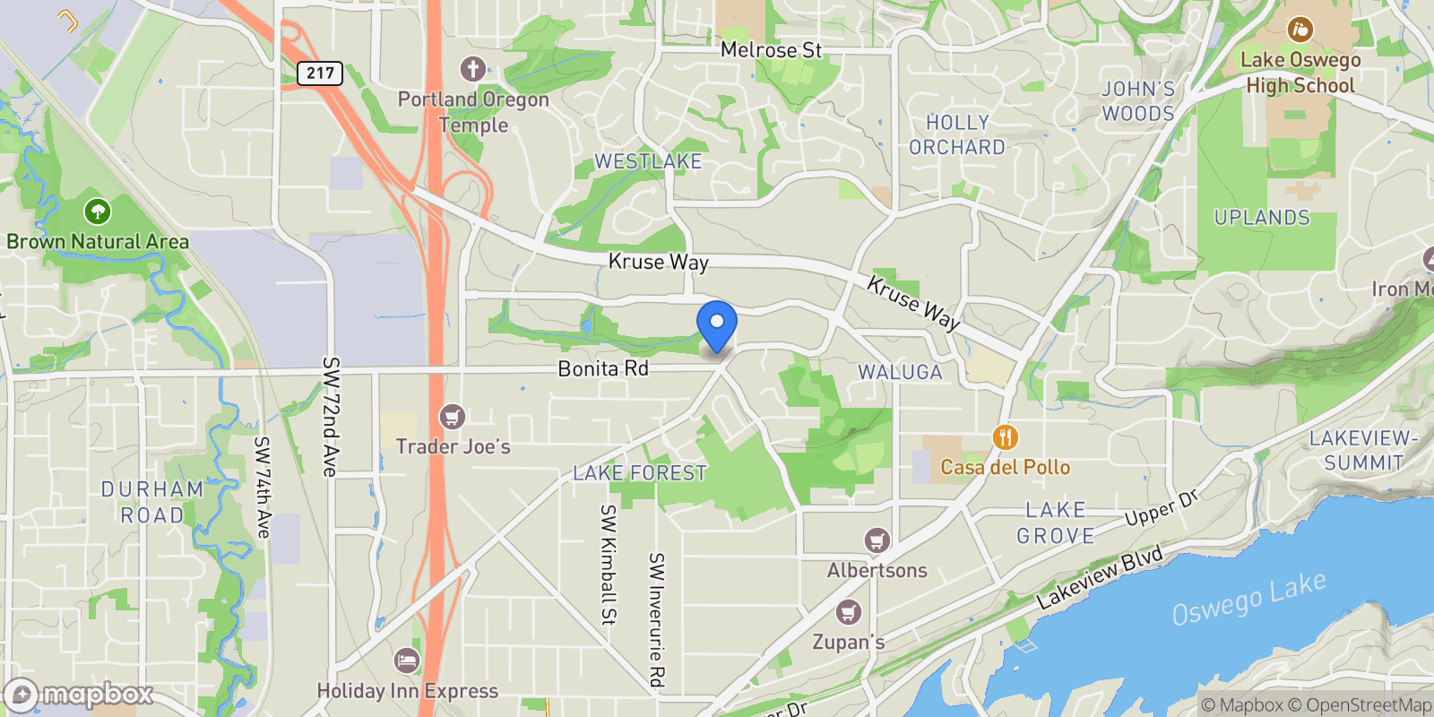 Map showing 5185 Carman Dr, Lake Oswego, OR 97035, Lake Oswego, Oregon, United States.