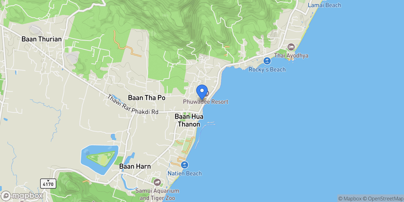 Map showing Koh Samui, Surat Thani, Koh Samui, Koh Samui, Surat Thani, Thailand.