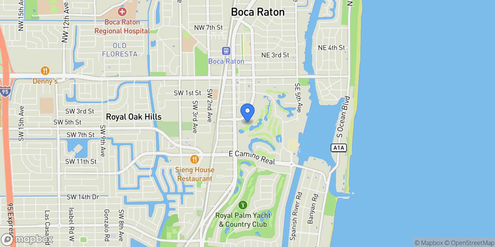 Map showing 550 SE Mizner Boulevard #B204, Boca Raton, FL 33432, Boca Raton, Florida, United States.