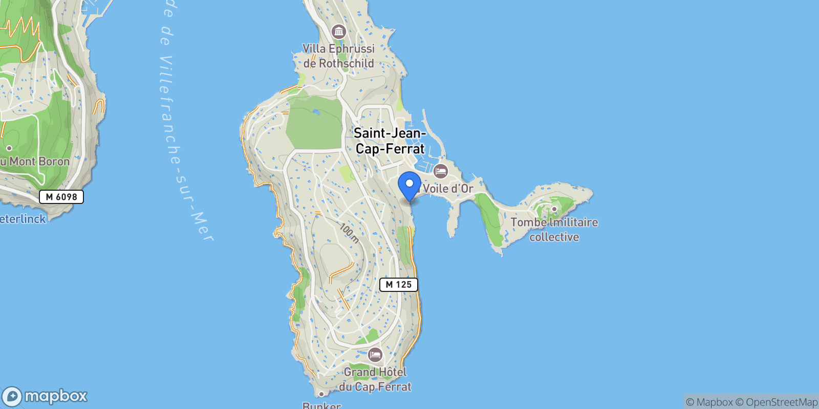 Map showing Saint-Jean-Cap-Ferrat, Provence-Alpes-Côte d'Azur, France.