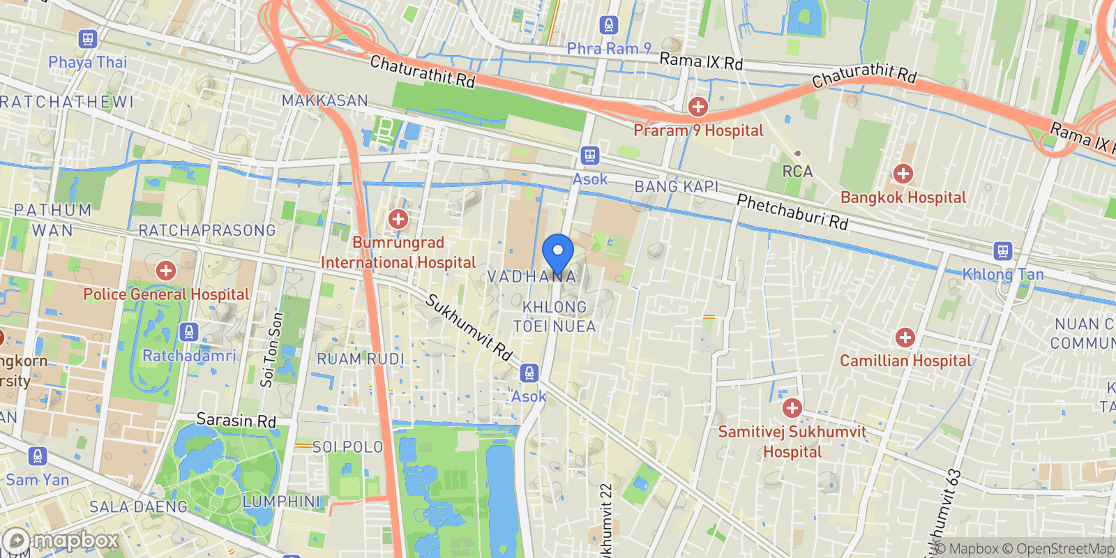 Map showing Bangkok, Asoke, Bangkok, Krung Thep Maha Nakhon, Thailand.
