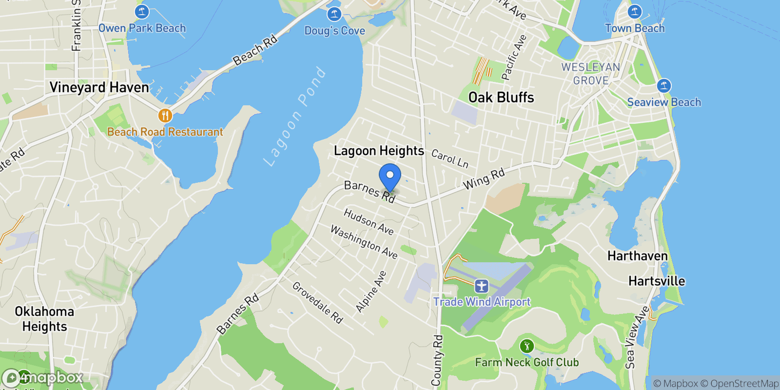 Map showing 0 Barnes Road, Oak Bluffs, MA 02557, Oak Bluffs, Massachusetts, United States.