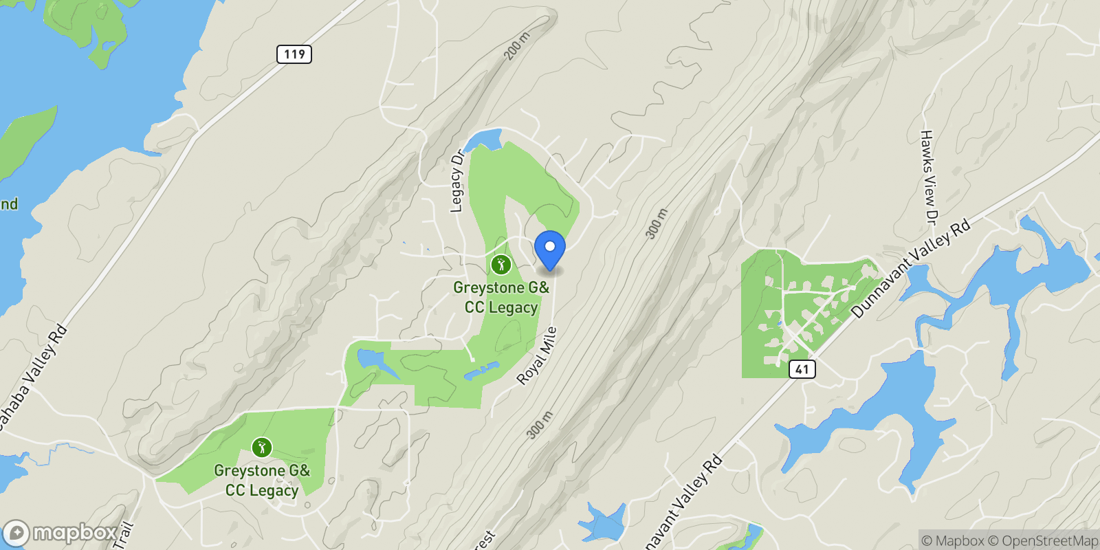 Map showing 1009 Royal Mile, Vestavia Hills, Alabama, United States.