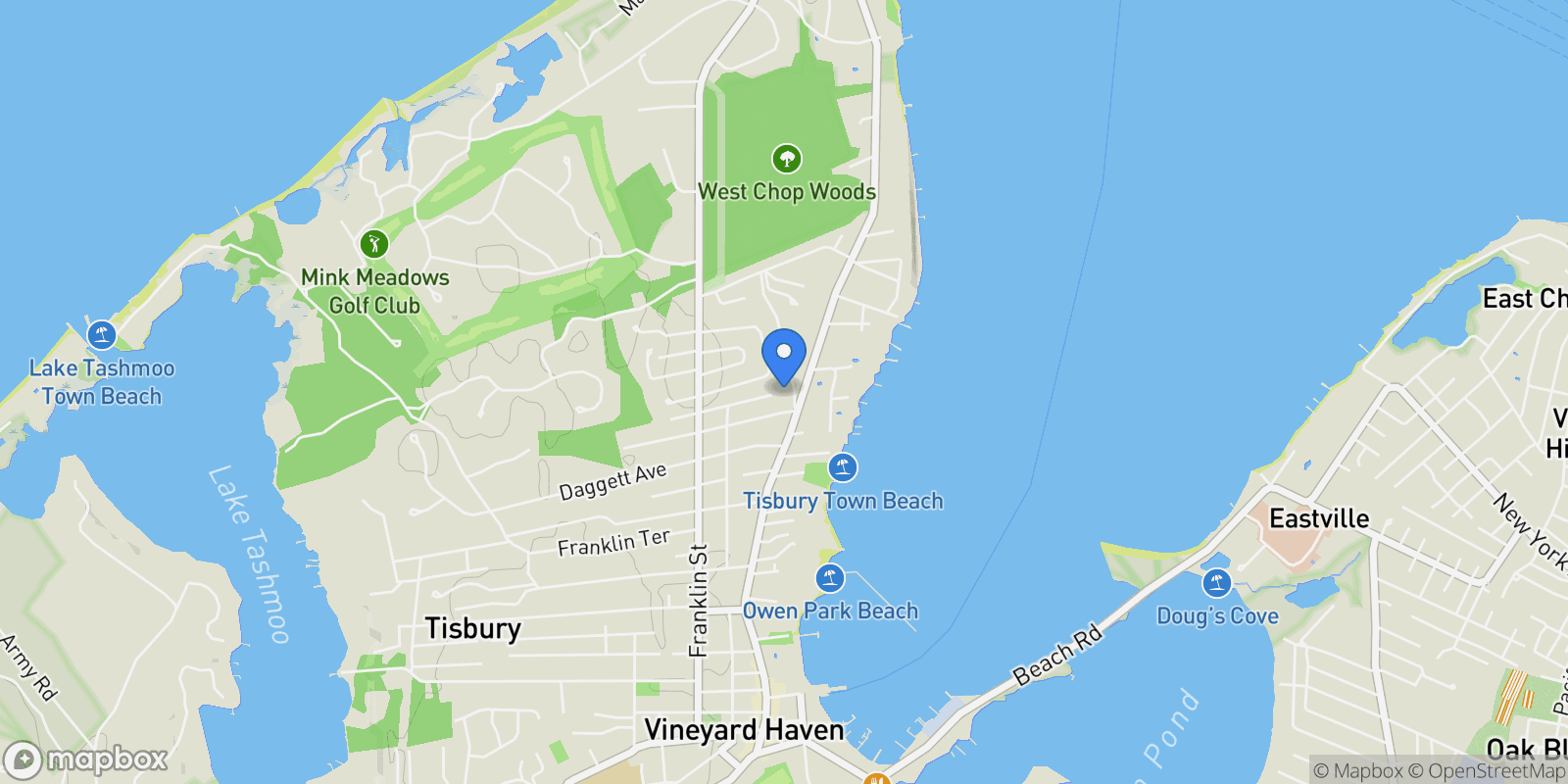Map showing 22 Old Lighthouse Road, Vineyard Haven, MA 02568, Oak Bluffs, Massachusetts, United States.