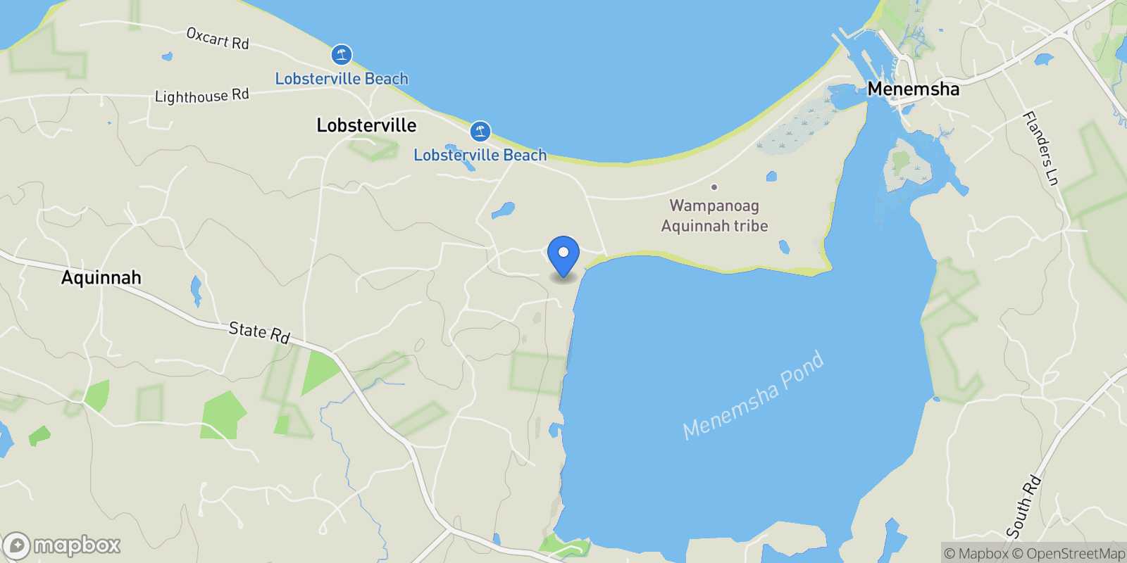 Map showing 7 Clay Pit Lane, Aquinnah, MA 02535, Chilmark, Massachusetts, United States.