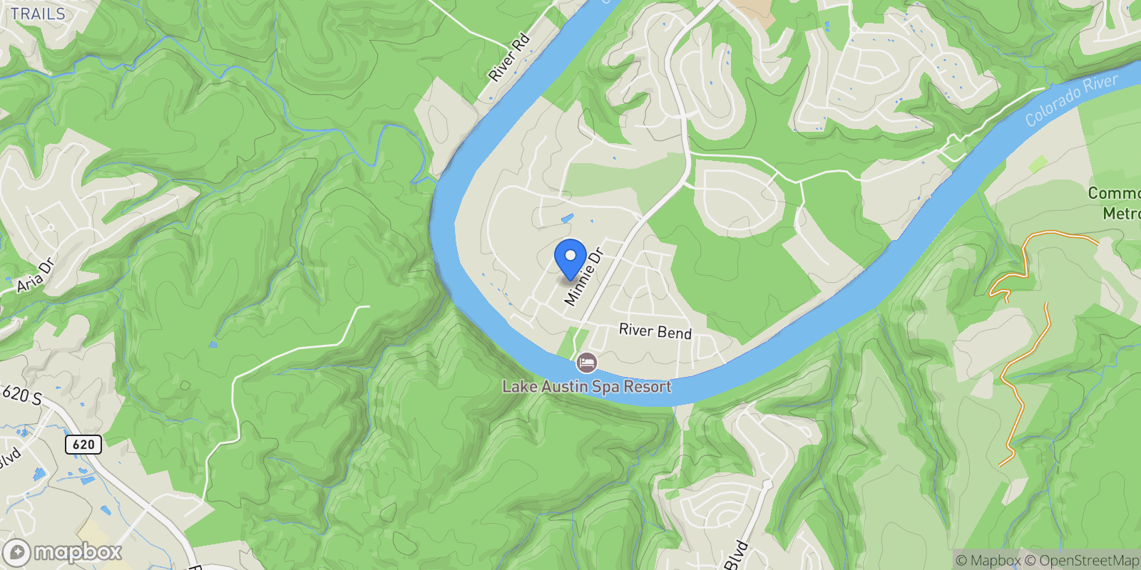 Map showing 1310 Minnie DR, Austin, Texas, United States.
