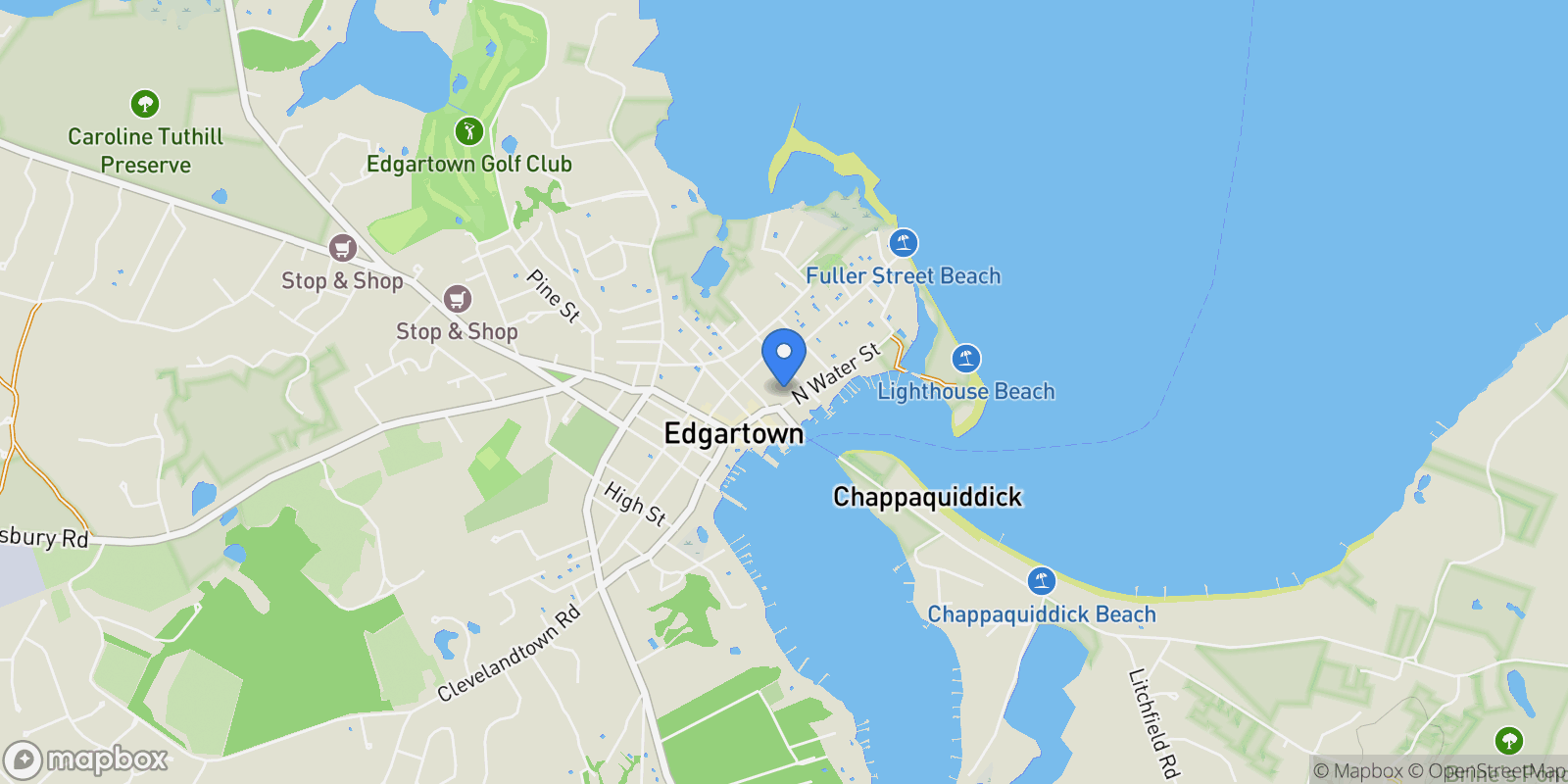 Map showing 68 North Water Street, Edgartown, MA 02539, Edgartown, Massachusetts, United States.