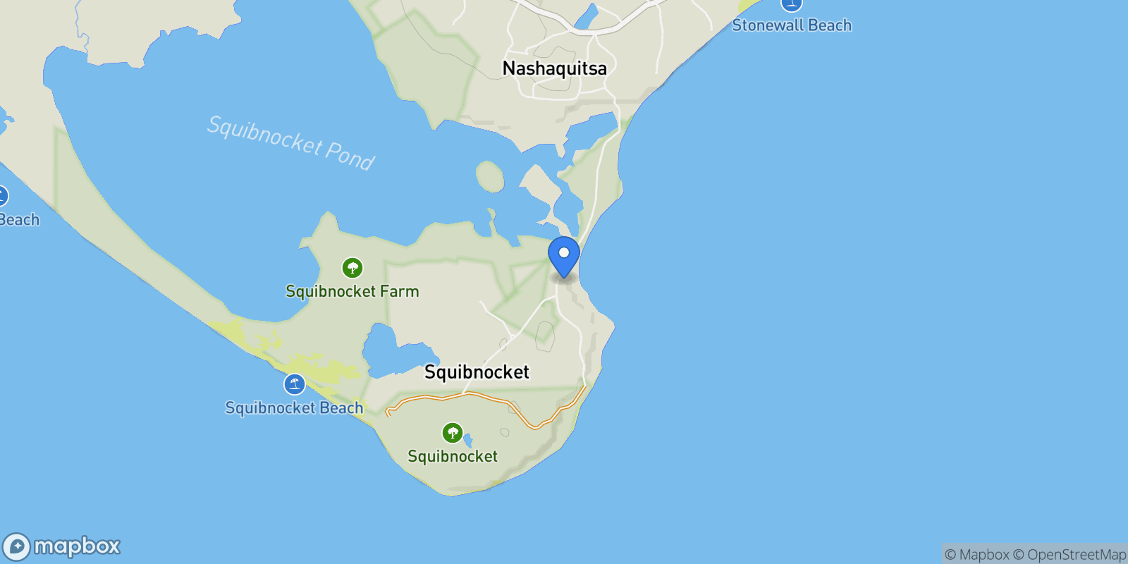 Map showing 64 Squibnocket Farm Road, Chilmark, MA 02535, Chilmark, Massachusetts, United States.