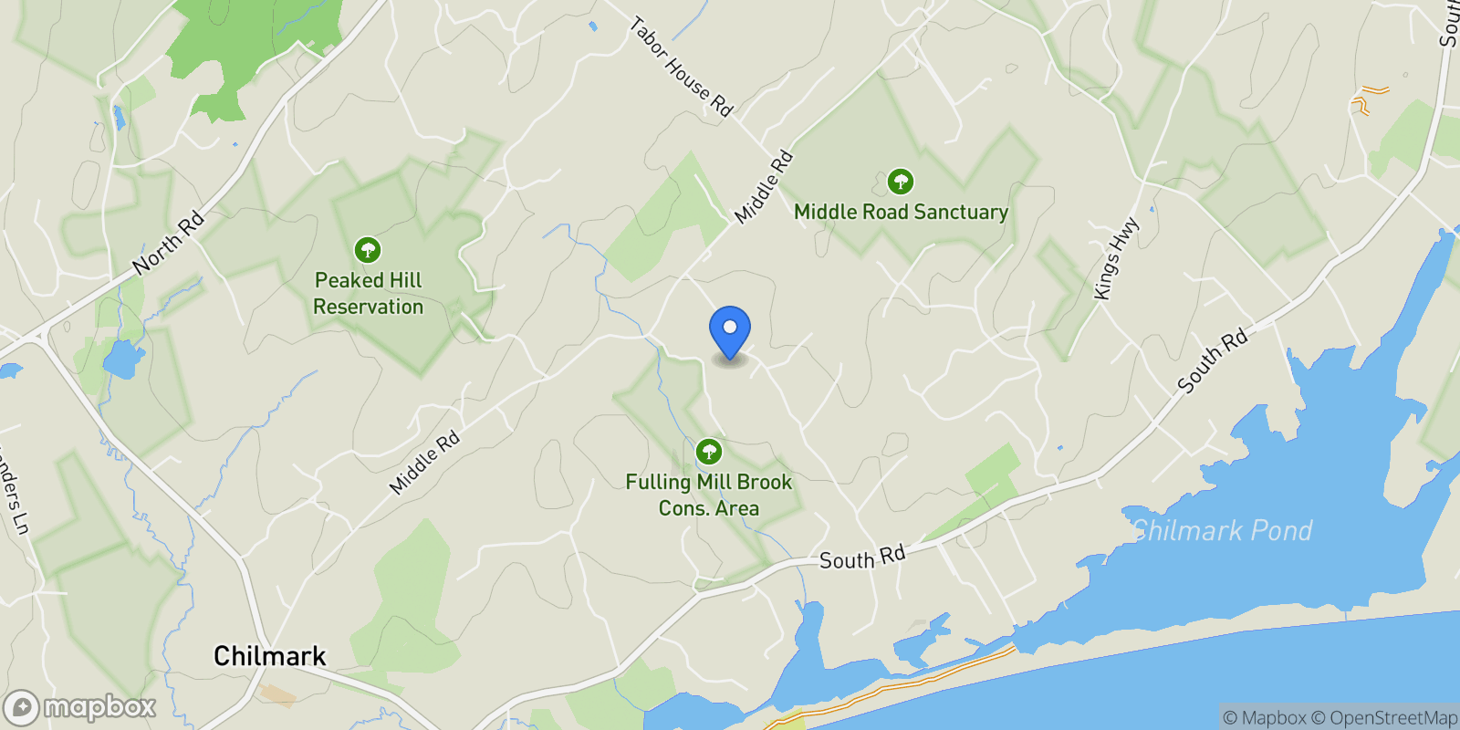 Map showing 25 Fulling Mill Road, Chilmark, MA 02535, Chilmark, Massachusetts, United States.