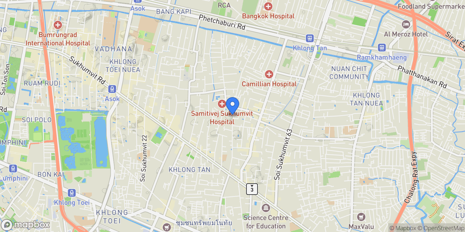 Map showing Sukhumvit Rd., Klong Tan Nuea, Watthana, Bangkok, 10110, เดอะเฮบิเทด คอนโดมิเนียม 99/3 ซ. พร้อมมิตร แขวงคลองตันเหนือ เขตวัฒนา กรุงเทพมหานคร 10110, Thailand, Bangkok, Krung Thep Maha Nakhon, Thailand.