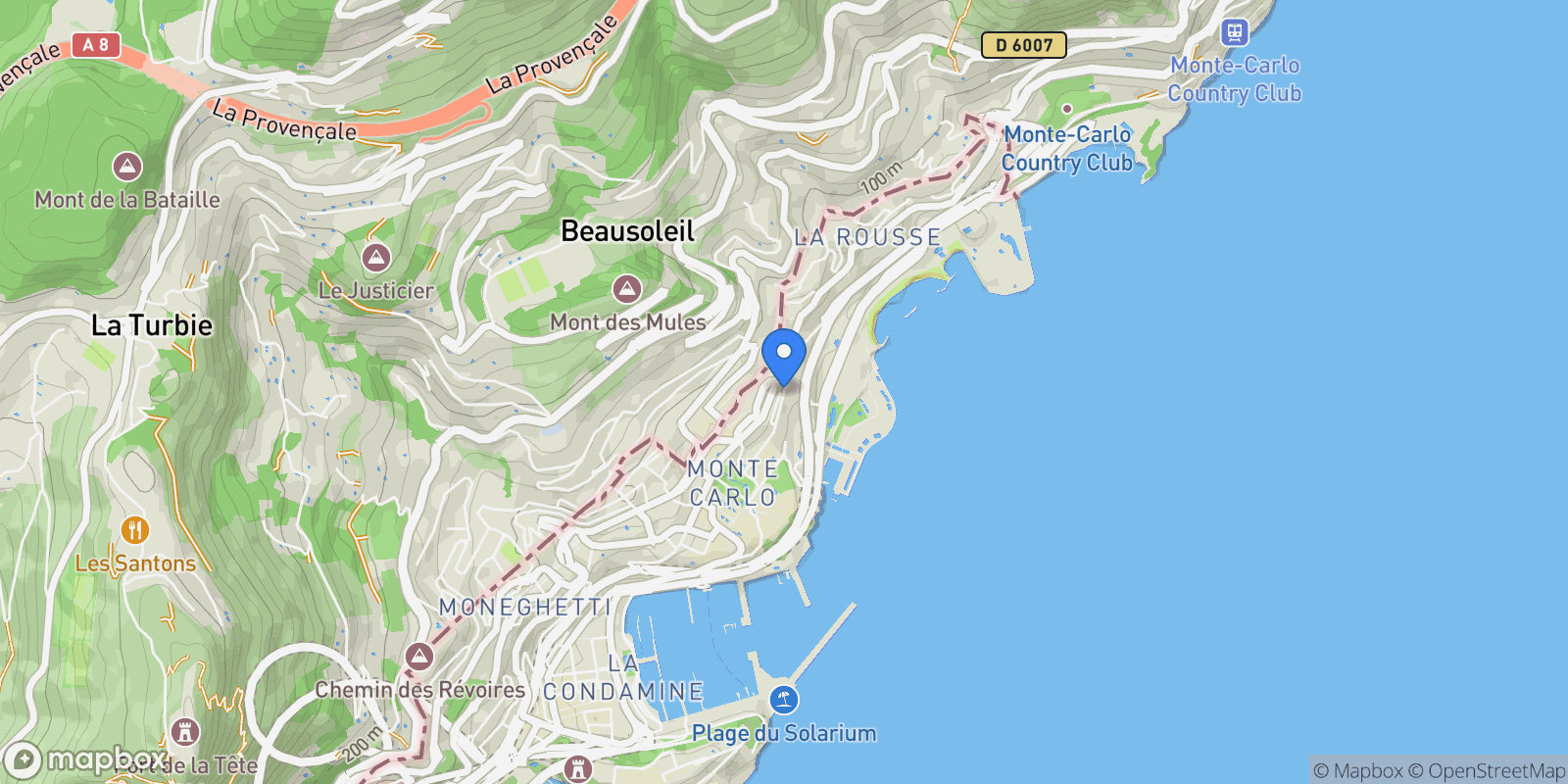 Map showing Grande Bretagne, Monaco, Monaco.