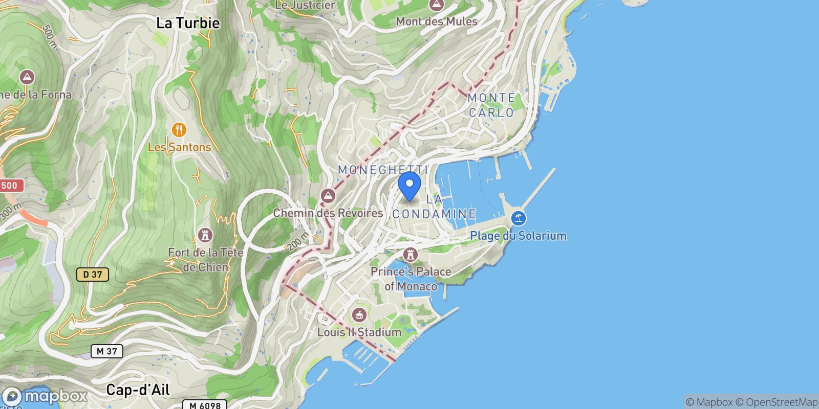 Map showing VILLA PORTOFINO, Monaco, Monaco.