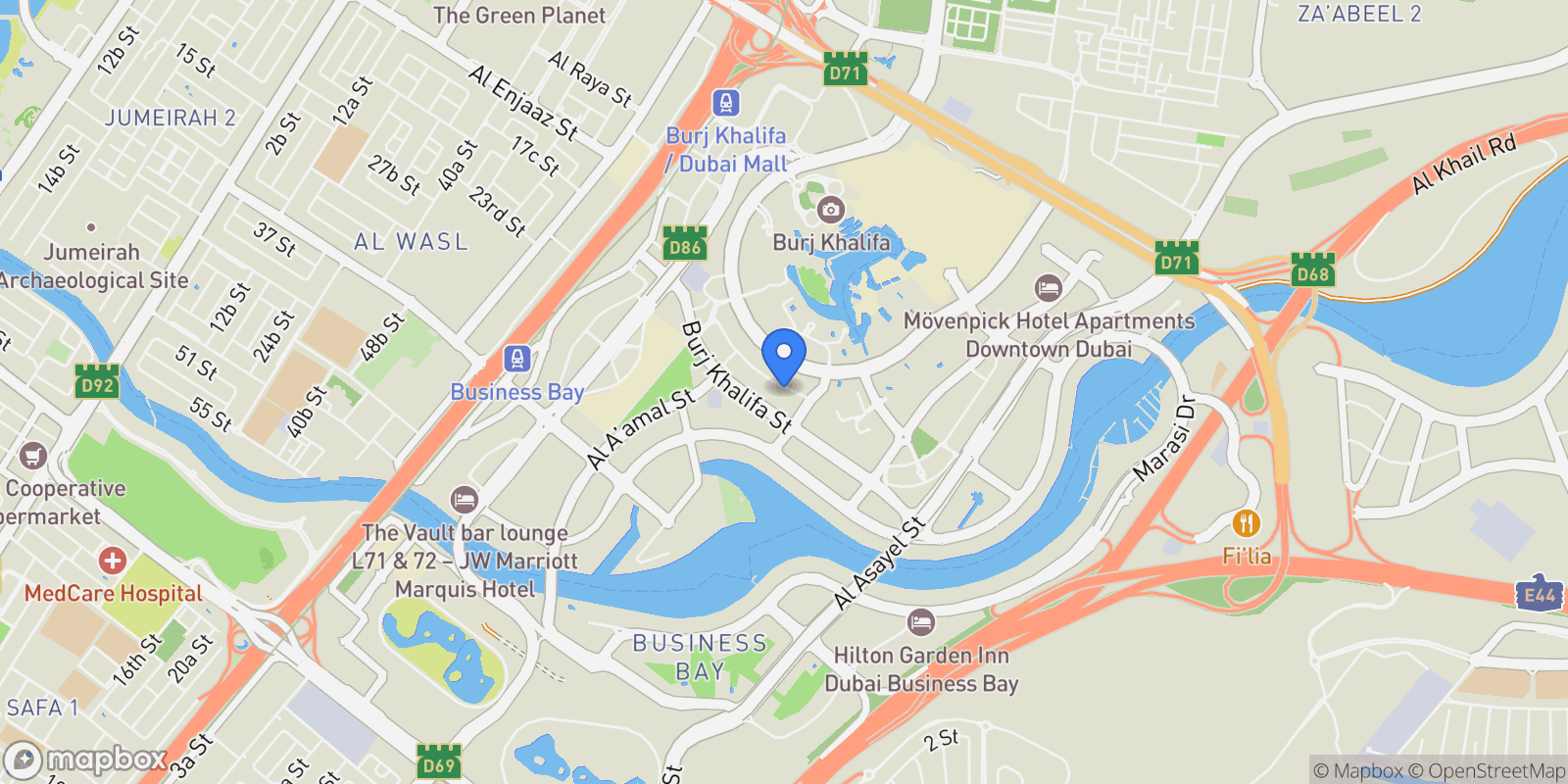 Map showing Dubai, Dubai, United Arab Emirates.