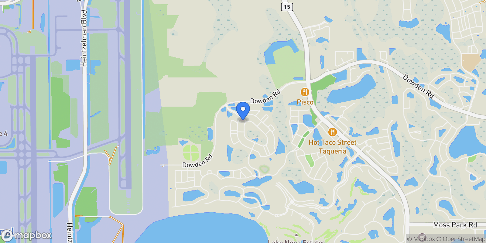 Map showing 9598 Pine Lily Street, Orlando, Florida, United States.