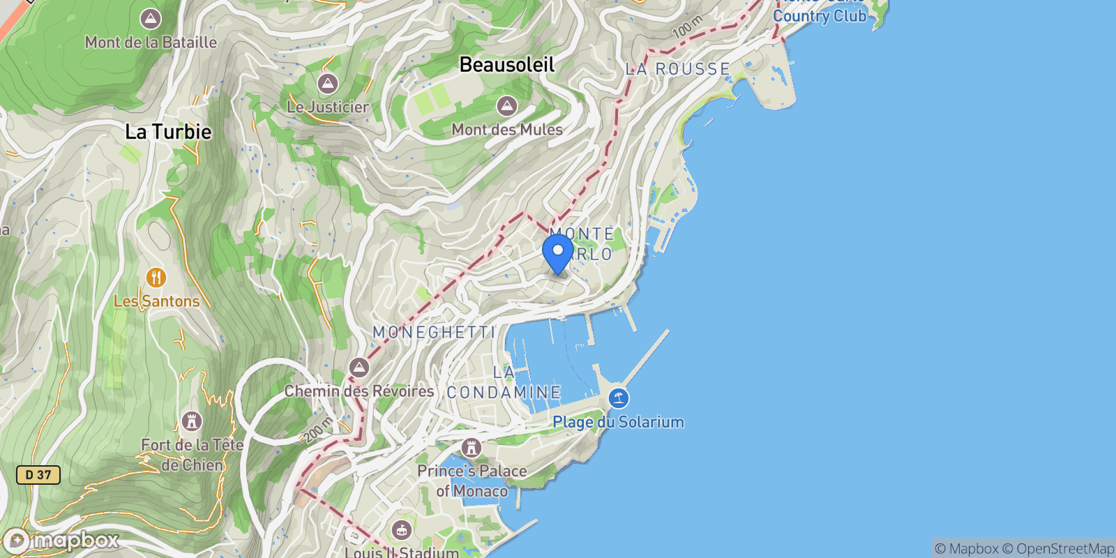 Map showing Monaco, Monaco.