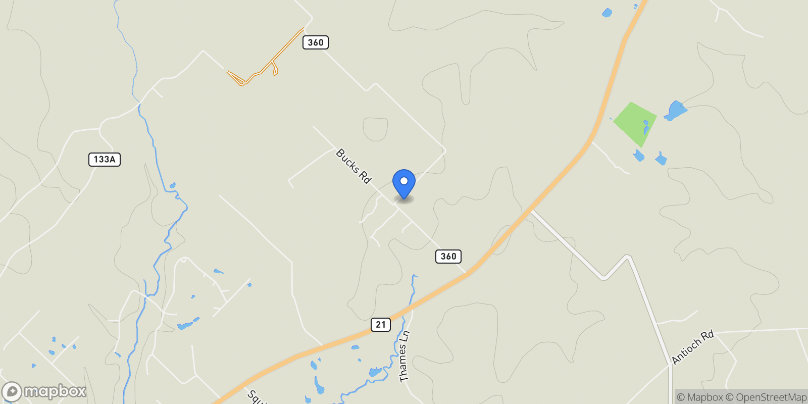 Map showing 208 Old Potato RD, Paige, Texas, United States.