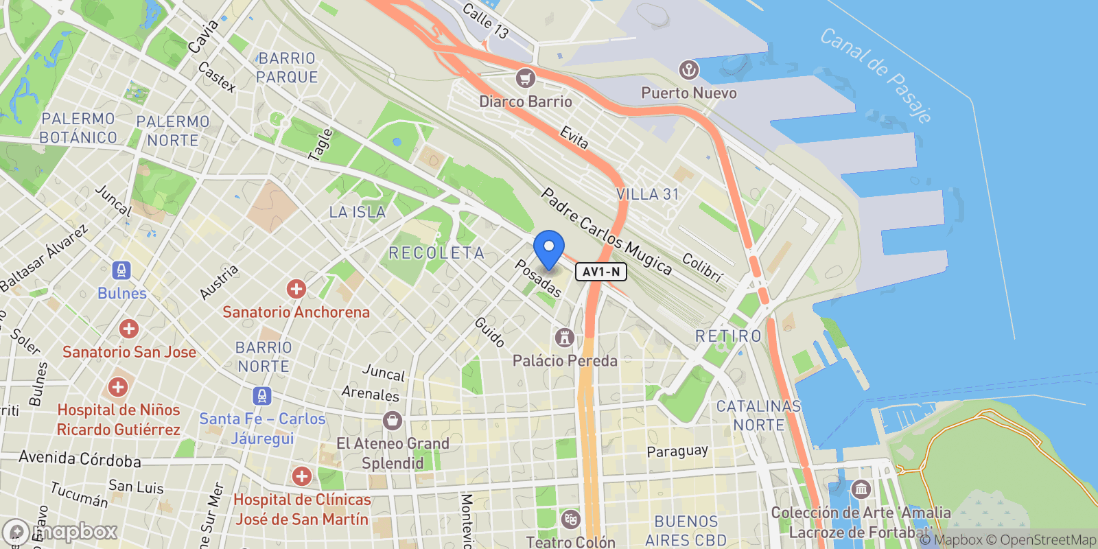 Map showing Montevideo al 1900, Recoleta, Buenos Aires, Buenos Aires, Argentina.