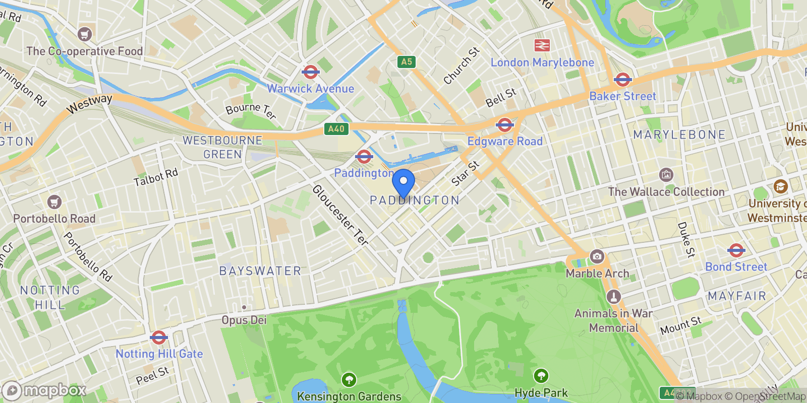 Map showing Newcastle Place, Westmark Tower, London, England, United Kingdom.