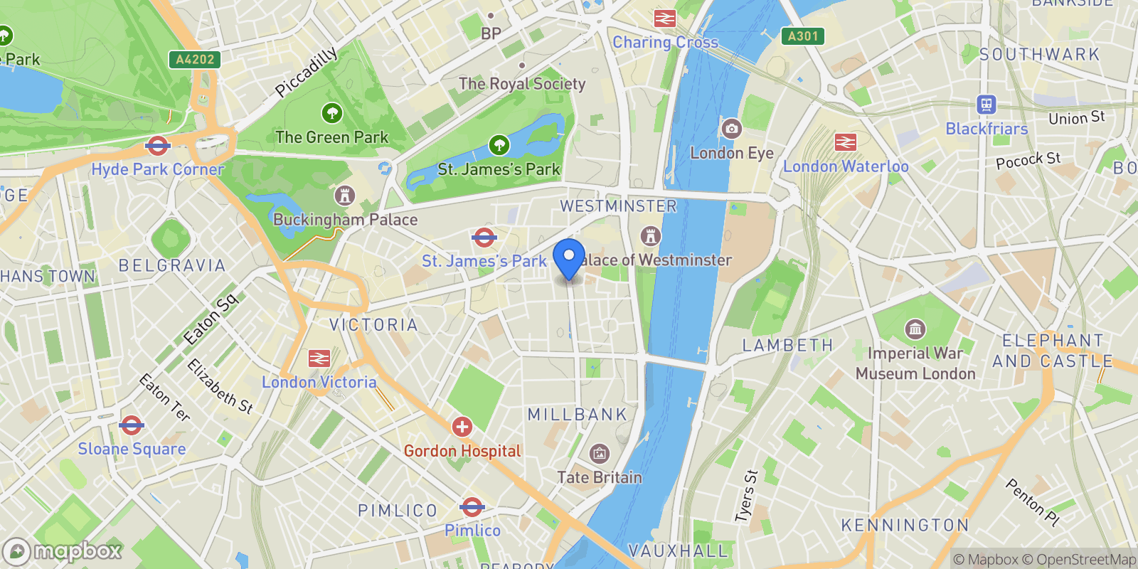 Map showing 9 Millbank Residence, London, England, United Kingdom.
