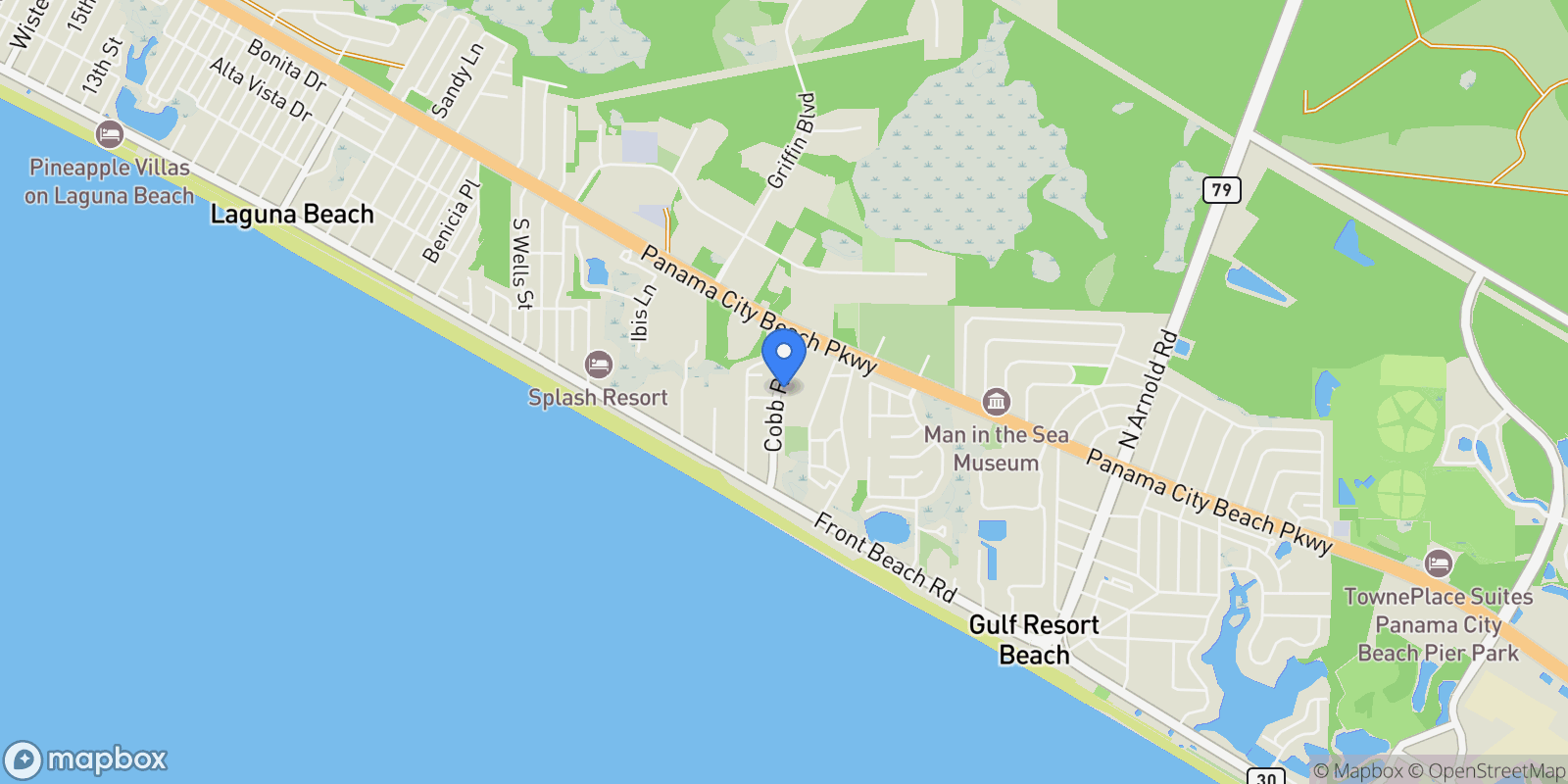 Map showing 125 Cobb Road, Rosemary Beach, Florida, United States.