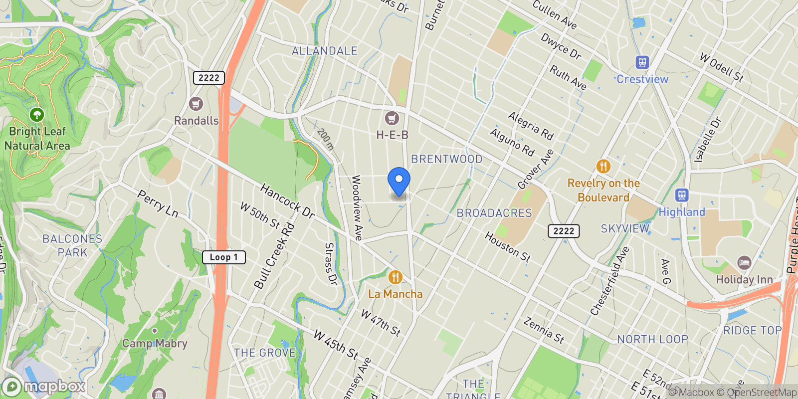 Map showing 2114 Lawnmont Ave, Austin, Texas, United States.