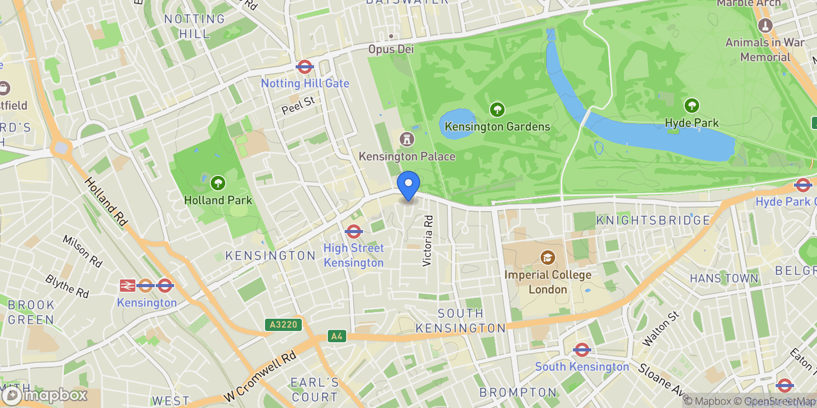 Map showing 3 Cumberland House, Central London, London, England, United Kingdom.