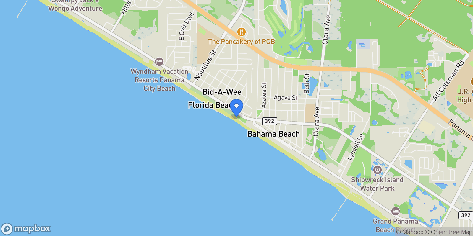 Map showing 13643 Front Beach Road, Panama City Beach, Florida, United States.