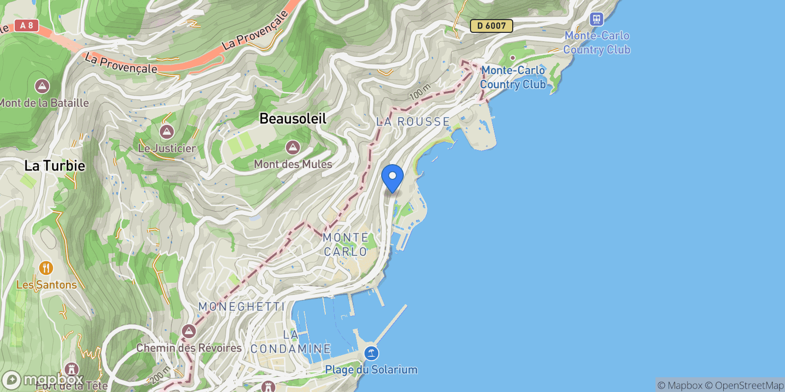 Map showing Monaco, Monaco.