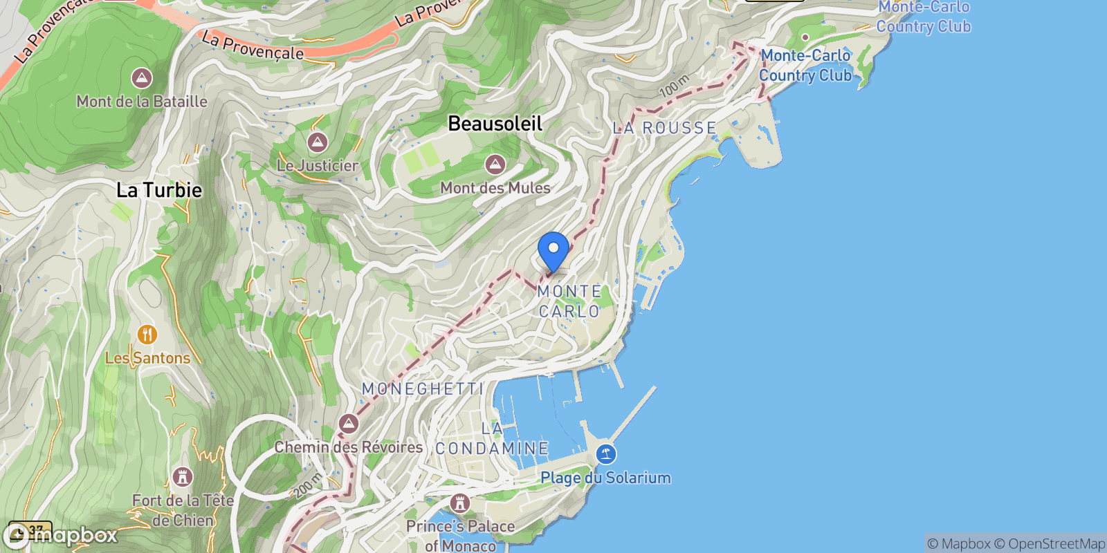 Map showing Monaco, Monaco.