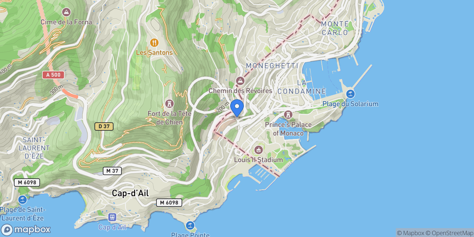 Map showing Monaco, Monaco.