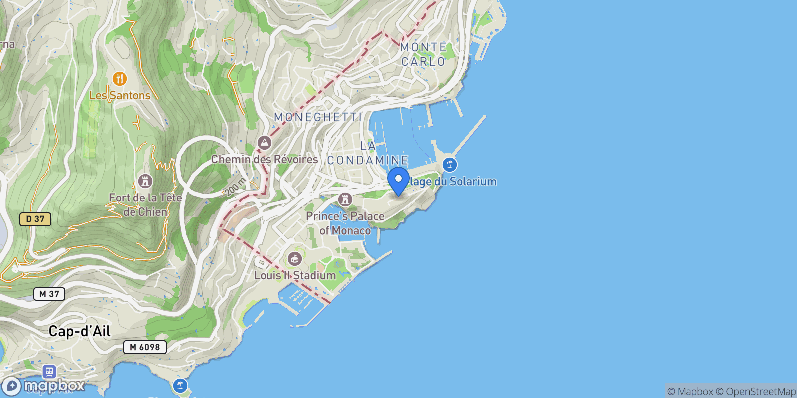 Map showing Monaco, Monaco.