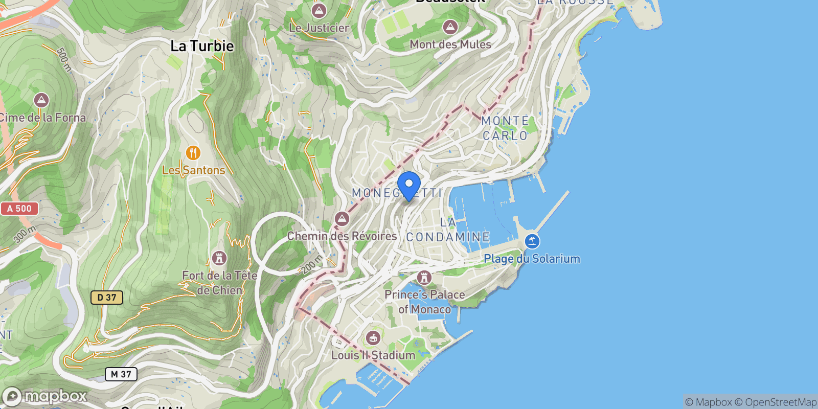 Map showing Monaco, Monaco.