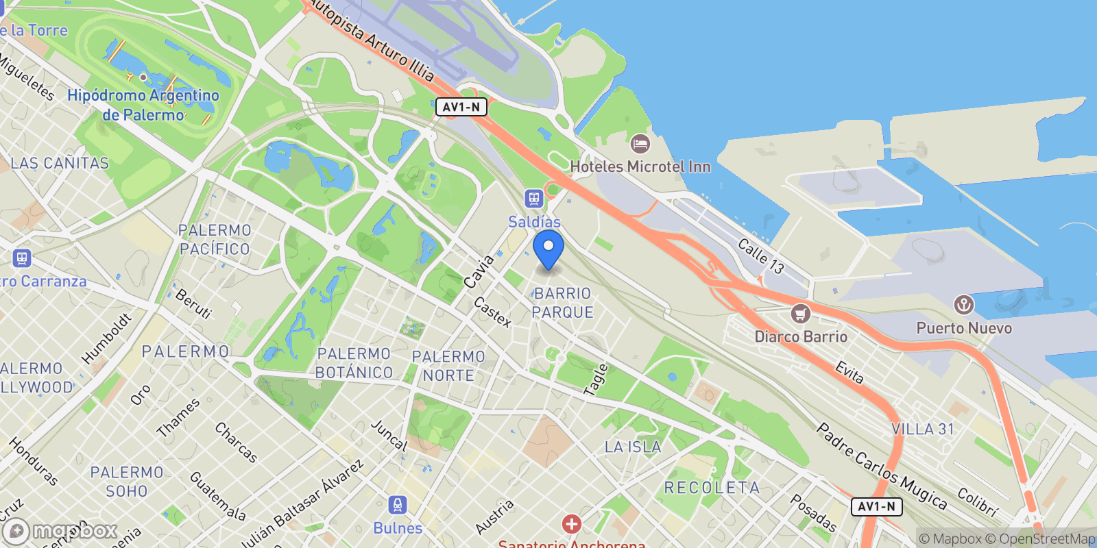 Map showing Ortiz de Ocampo al 3100, Palermo, Buenos Aires, Buenos Aires, Argentina.