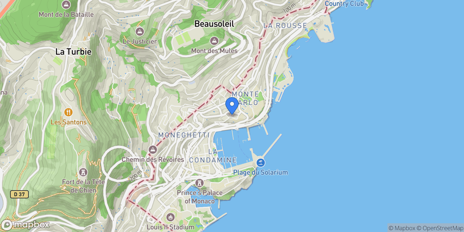 Map showing Monaco, Monaco.