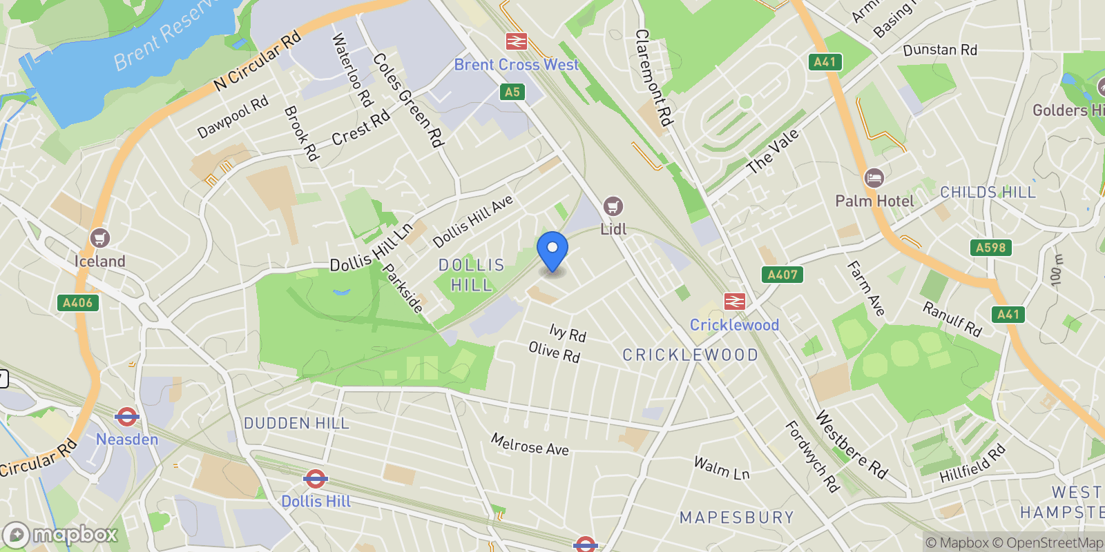 Map showing The Penthouse, North London, London, England, United Kingdom.