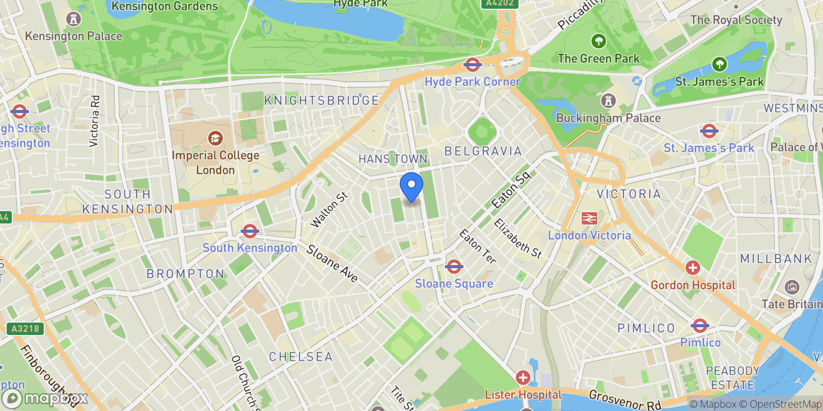 Map showing 2 Little Grosvenor Court, Central London, London, England, United Kingdom.