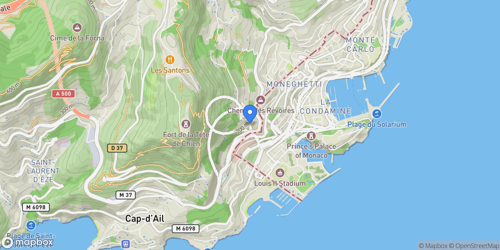 Map showing Monaco, Monaco.