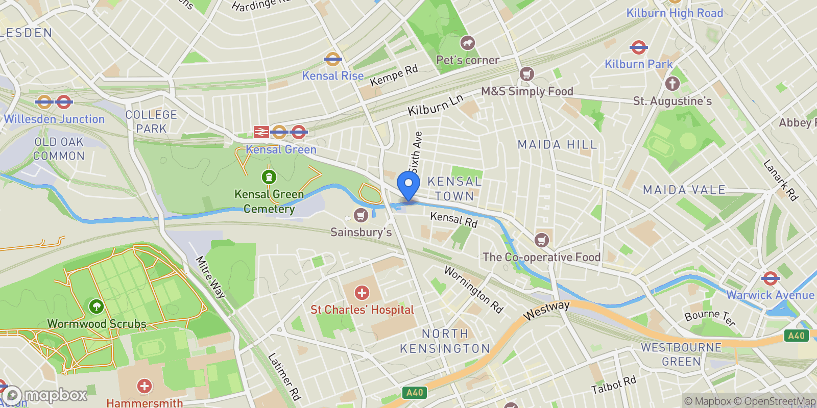 Map showing 531 Harrow Road, Central London, London, England, United Kingdom.