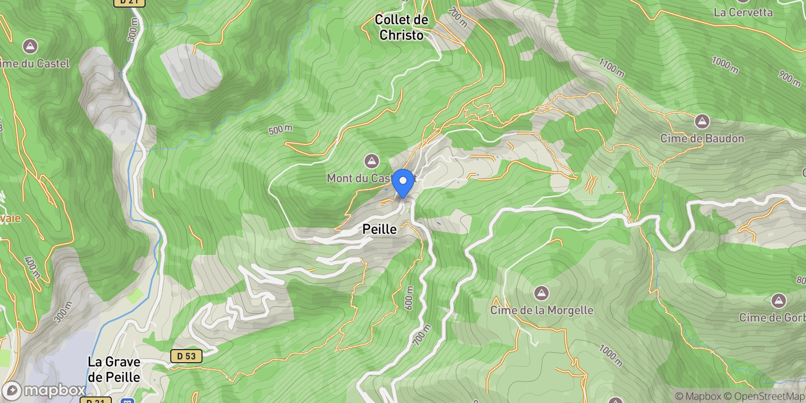Map showing Peille, Provence-Alpes-Côte d'Azur, France.
