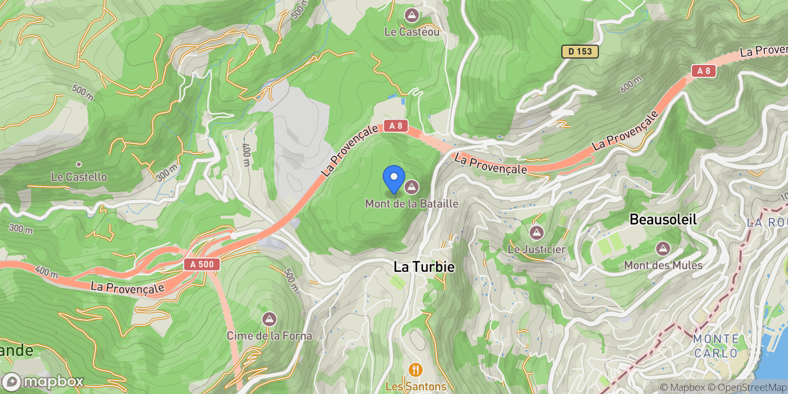 Map showing La Turbie, Provence-Alpes-Côte d'Azur, France.
