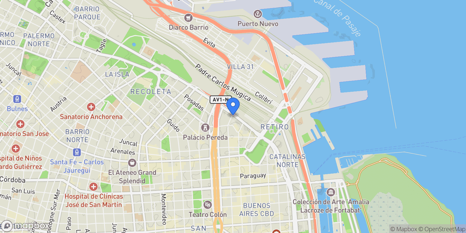 Map showing Libertador al 300, Retiro, Buenos Aires, Buenos Aires, Argentina.