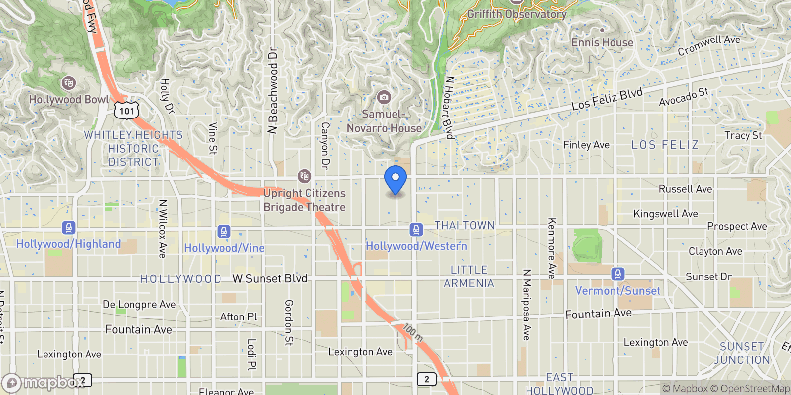 Map showing 1817 Garfield Place, Los Angeles, California, United States.