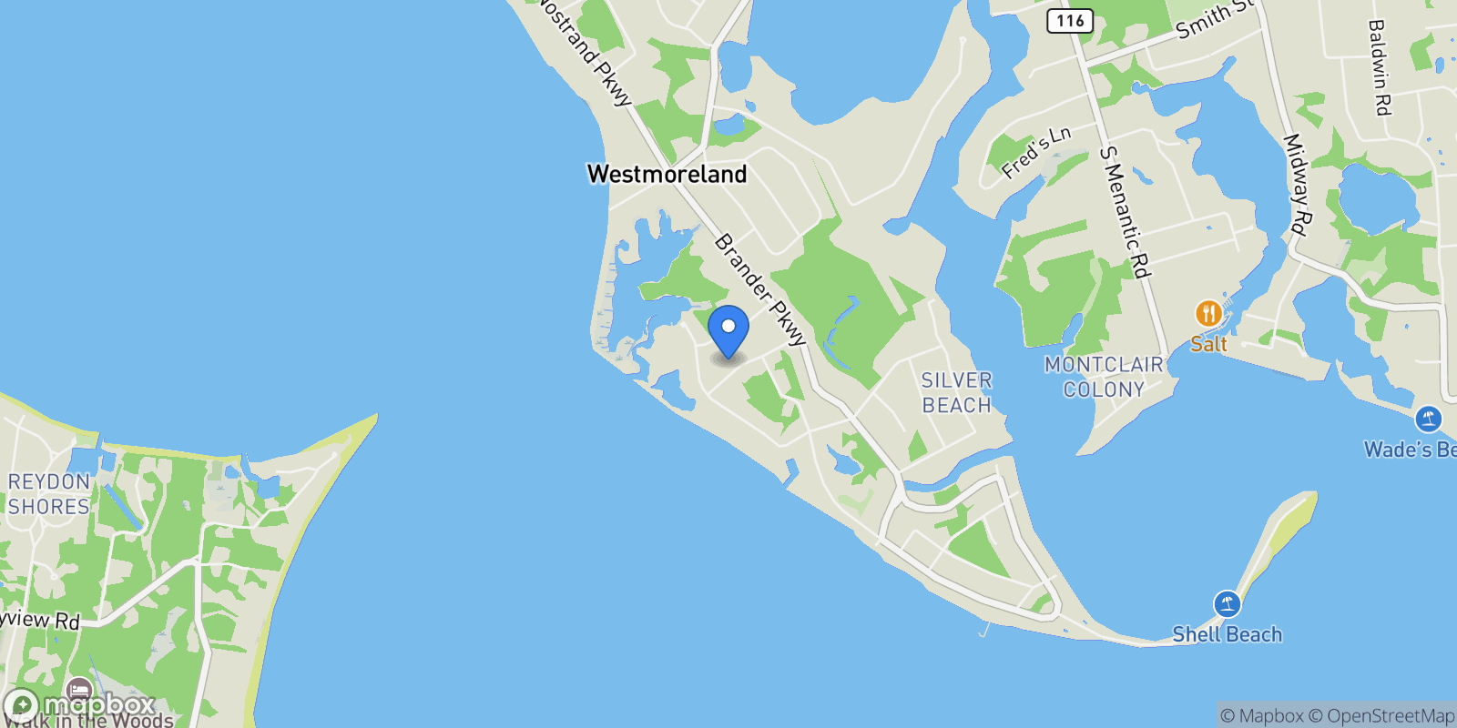 Map showing 10 Crab Creek Road, Shelter Island, NY 11964, Shelter Island Heights, New York, United States.